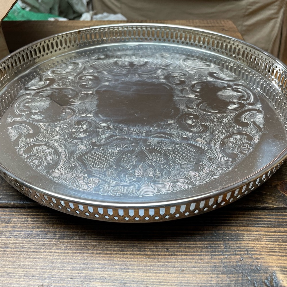 Vintage Silver plated serving tray. Brand Marlboro. Pattern 2036